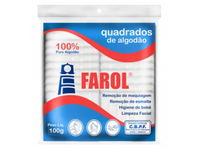 Algodão Hidrófilo Quadrado 100 g - Farol